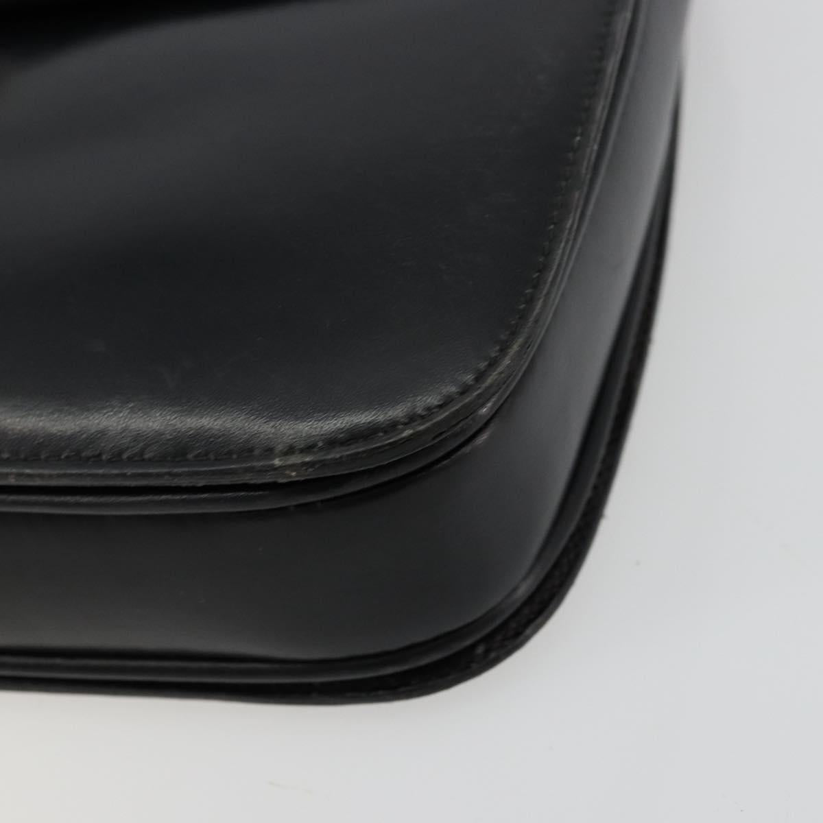 GUCCI Hand Bag Leather Black Auth yk12169