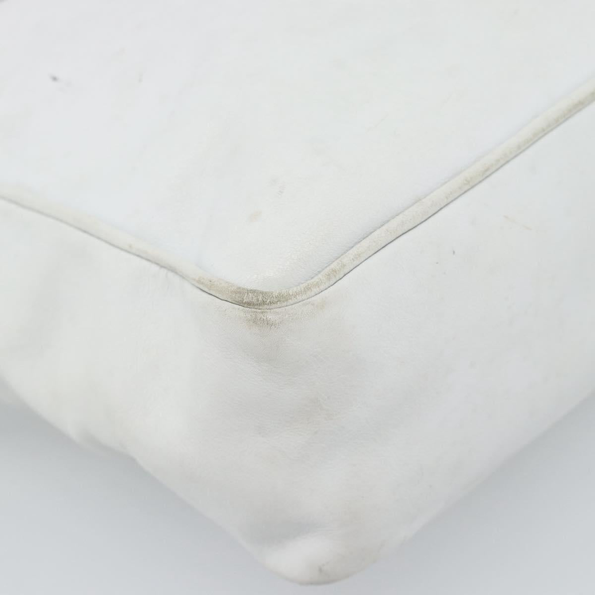 FENDI Hand Bag Leather 2way White Auth yk13942