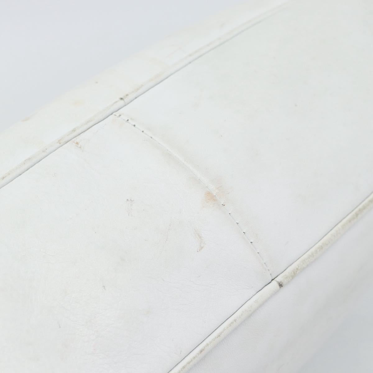 FENDI Hand Bag Leather 2way White Auth yk13942