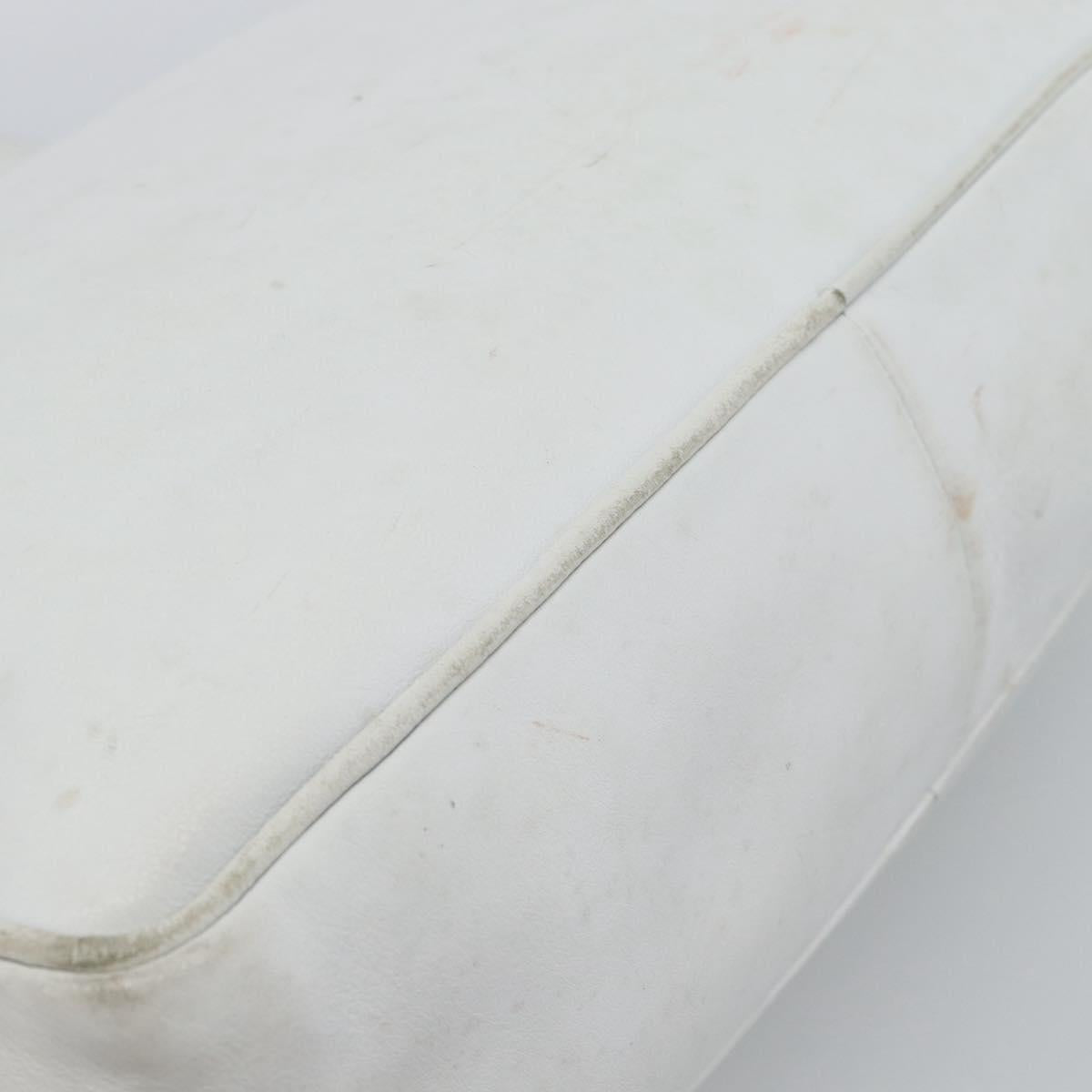 FENDI Hand Bag Leather 2way White Auth yk13942