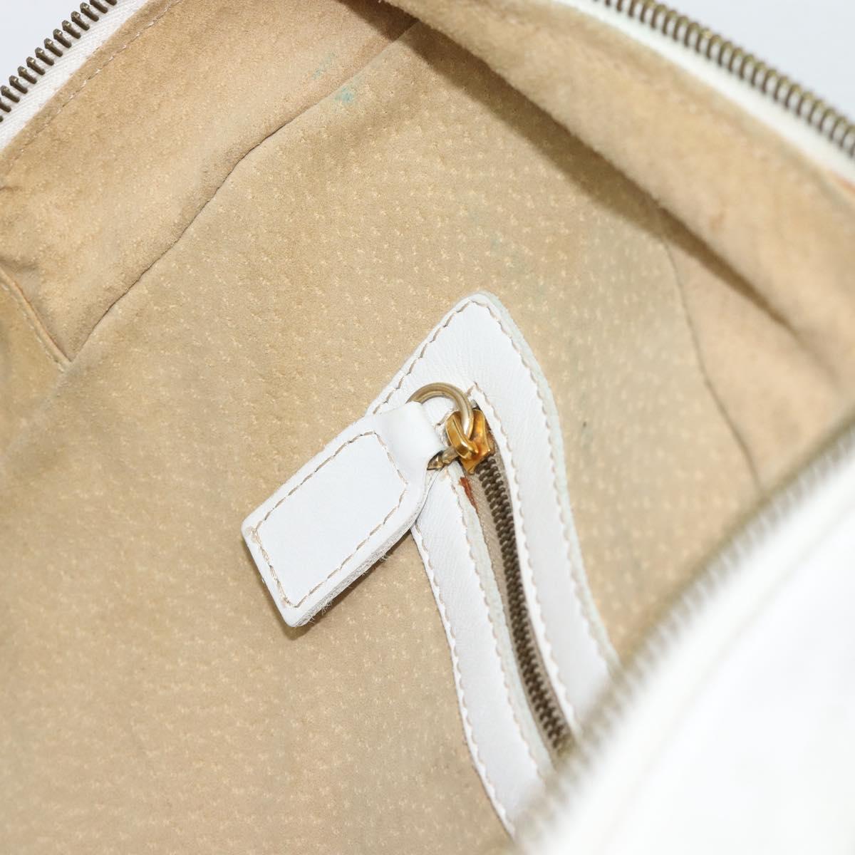 FENDI Hand Bag Leather 2way White Auth yk13942