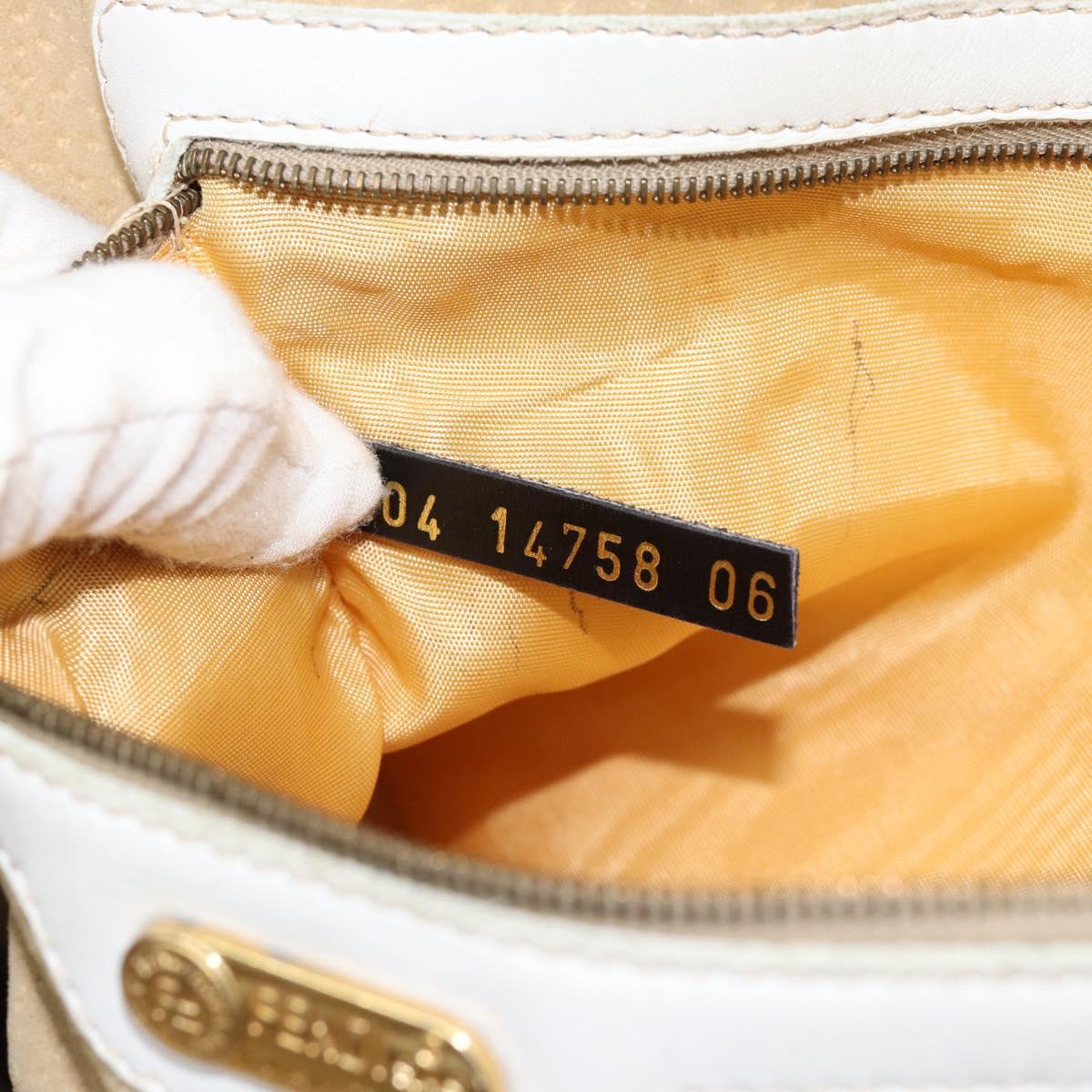 FENDI Hand Bag Leather 2way White Auth yk13942