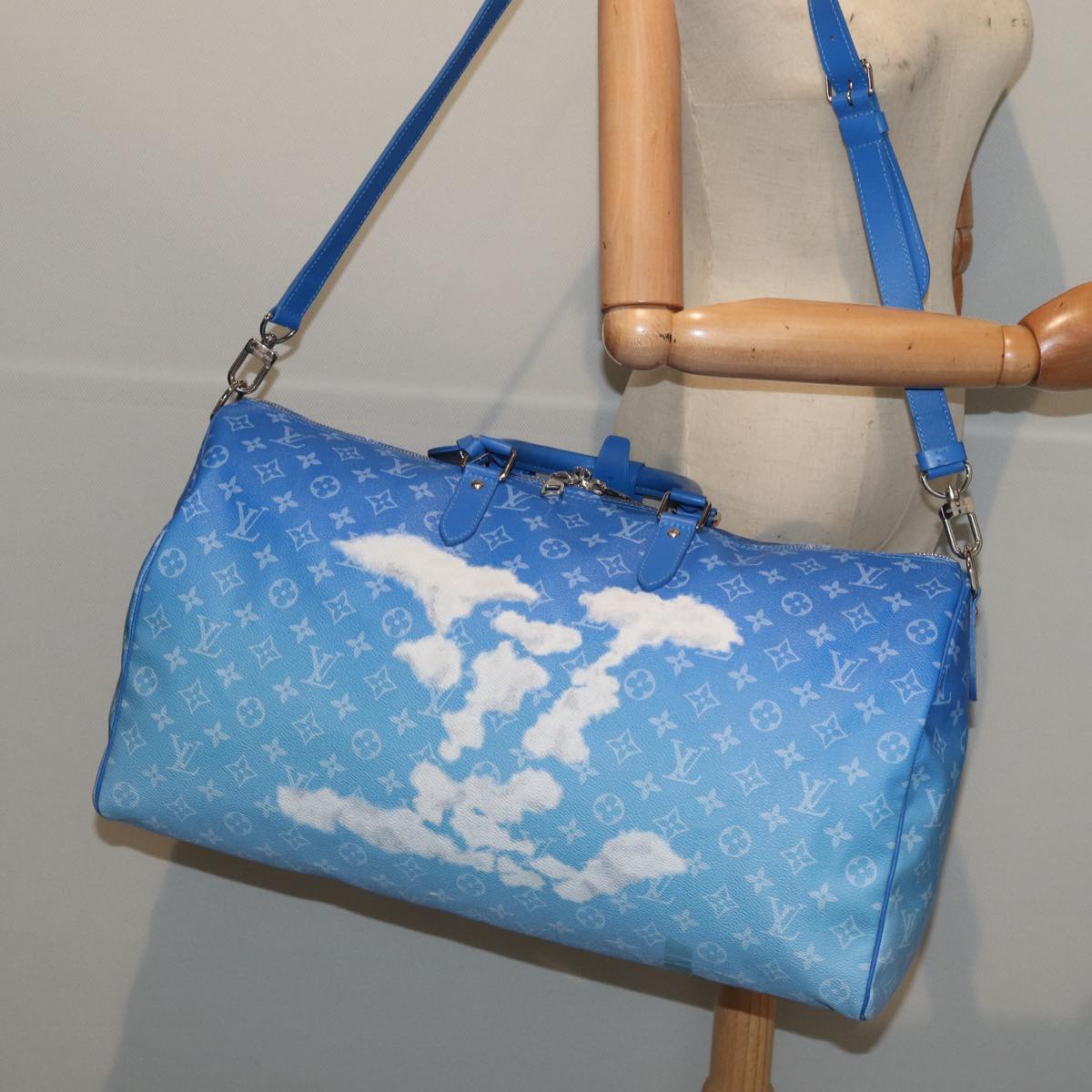 LOUIS VUITTON Monogram Clouds Keepall Bandouliere 50 Bag M45428 LV Auth yk14164A