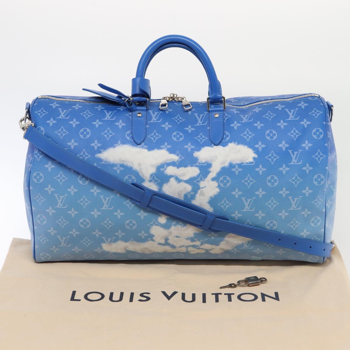 LOUIS VUITTON Monogram Clouds Keepall Bandouliere 50 Bag M45428 LV Auth yk14164A