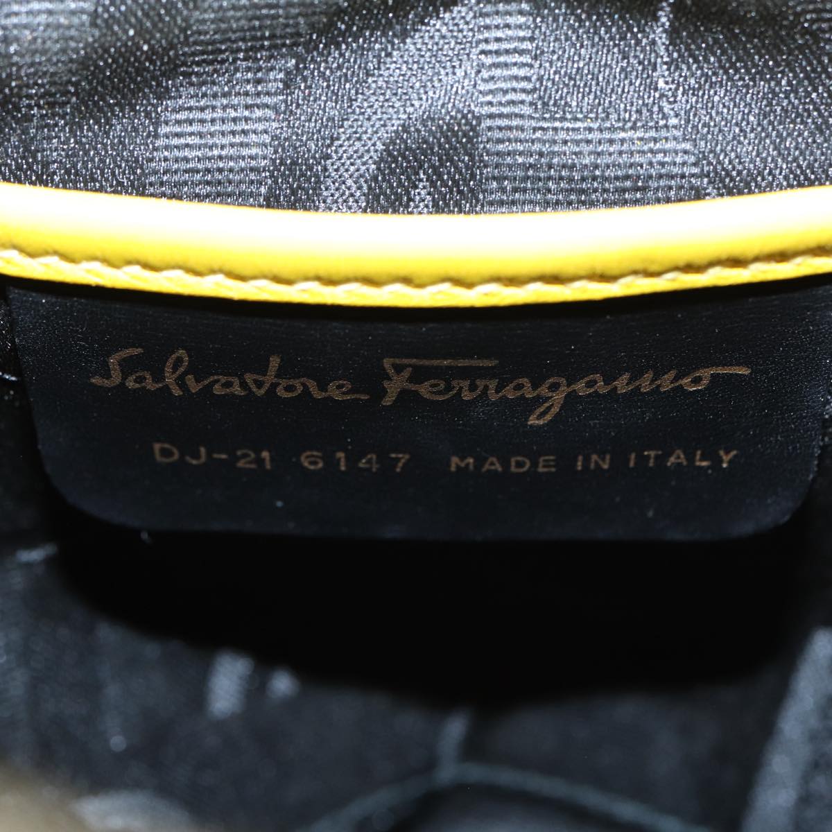 Salvatore Ferragamo Gancini Backpack Suede Yellow Gold Auth yk14203