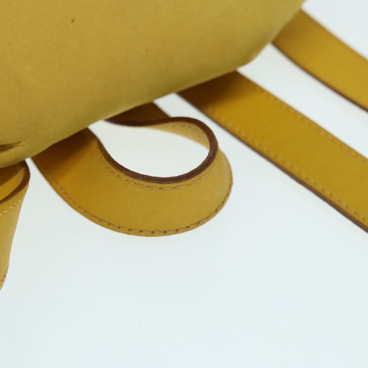 Salvatore Ferragamo Gancini Backpack Suede Yellow Gold Auth yk14203