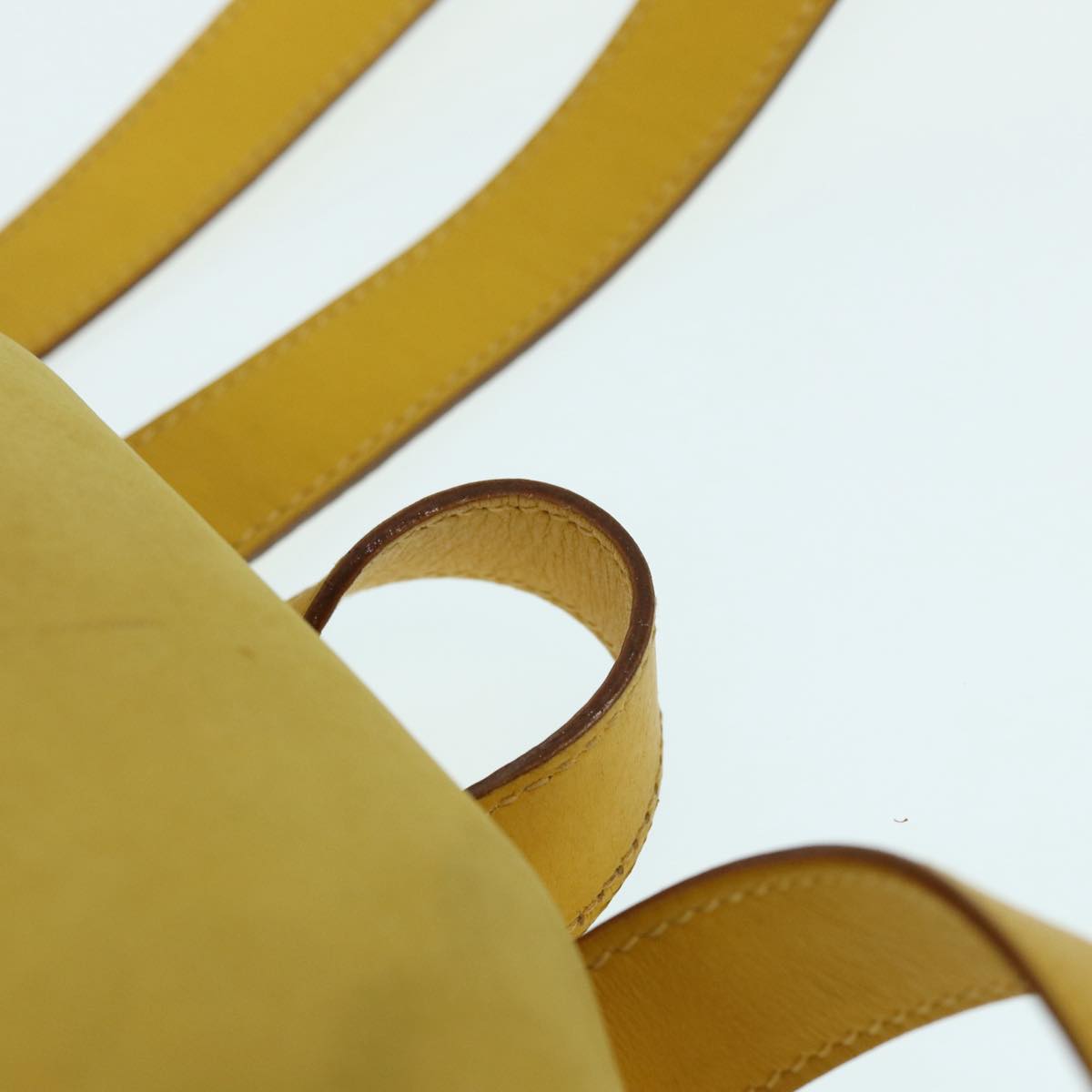 Salvatore Ferragamo Gancini Backpack Suede Yellow Gold Auth yk14203