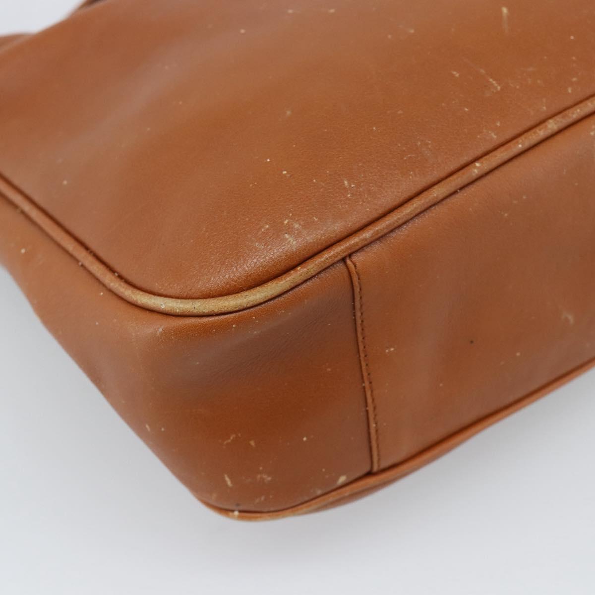 GUCCI Bamboo Hand Bag Leather 2way Brown Gold 001 1705 1638 Auth yk14231