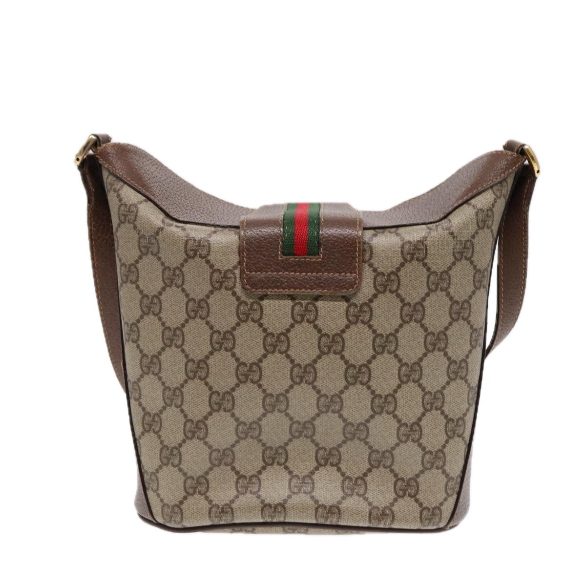 GUCCI GG Supreme Web Sherry Line Shoulder Bag PVC Beige 40 02 081 Auth yk14383