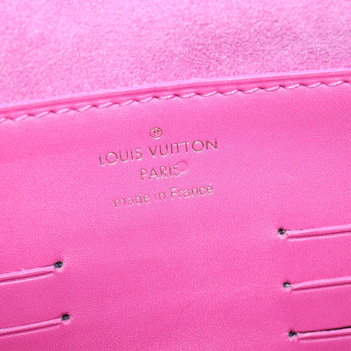 LOUIS VUITTON Monogram Pochette Courtney Bag Embossed leather Pink Auth yk14516SAV