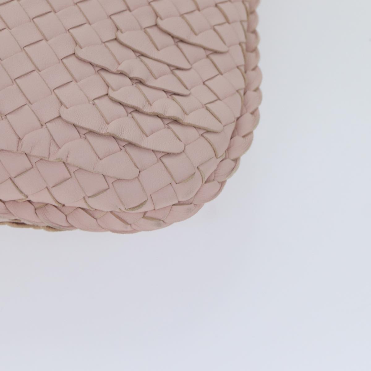 BOTTEGA VENETA INTRECCIATO Hobo Shoulder Bag Leather Pink Auth yk14854AM