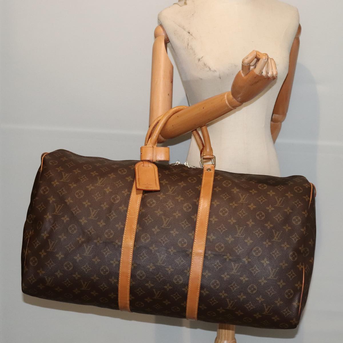 LOUIS VUITTON Monogram Keepall 60 Boston Bag M41422 LV Auth yk15050
