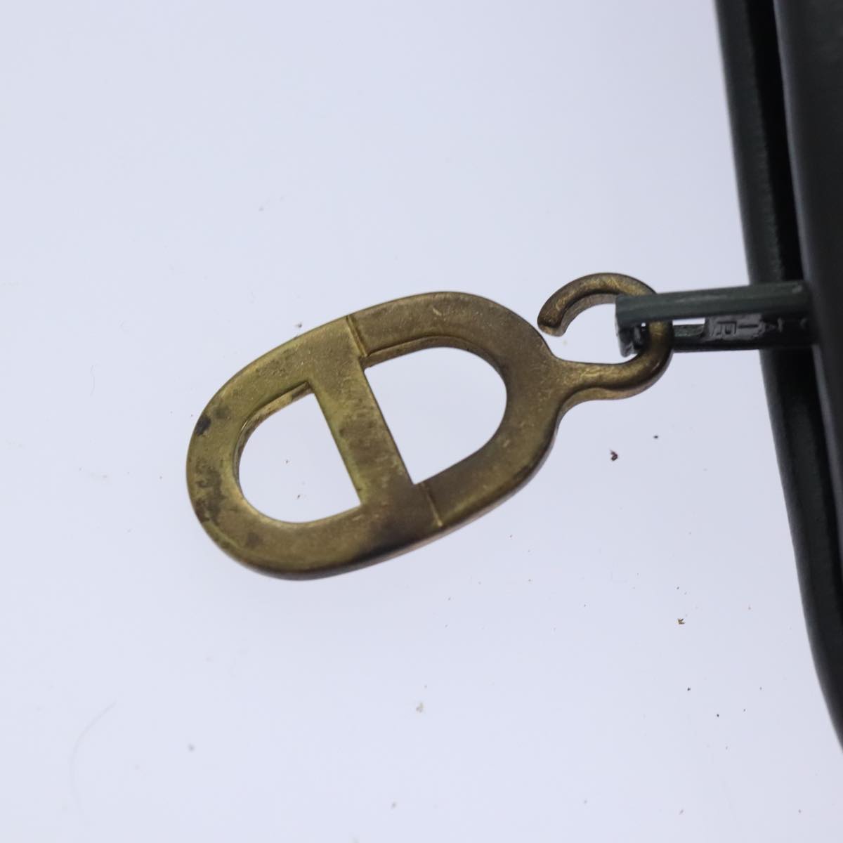 Christian Dior Trotter Canvas Shoulder Bag Brown Gold Auth yk15090