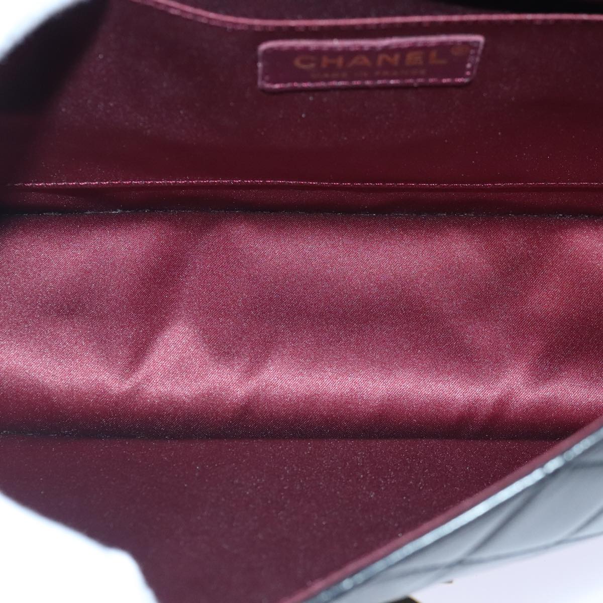 CHANEL Matelasse COCO Mark Chain Bag Lamb Skin Black Gold CC Auth yk15214AV