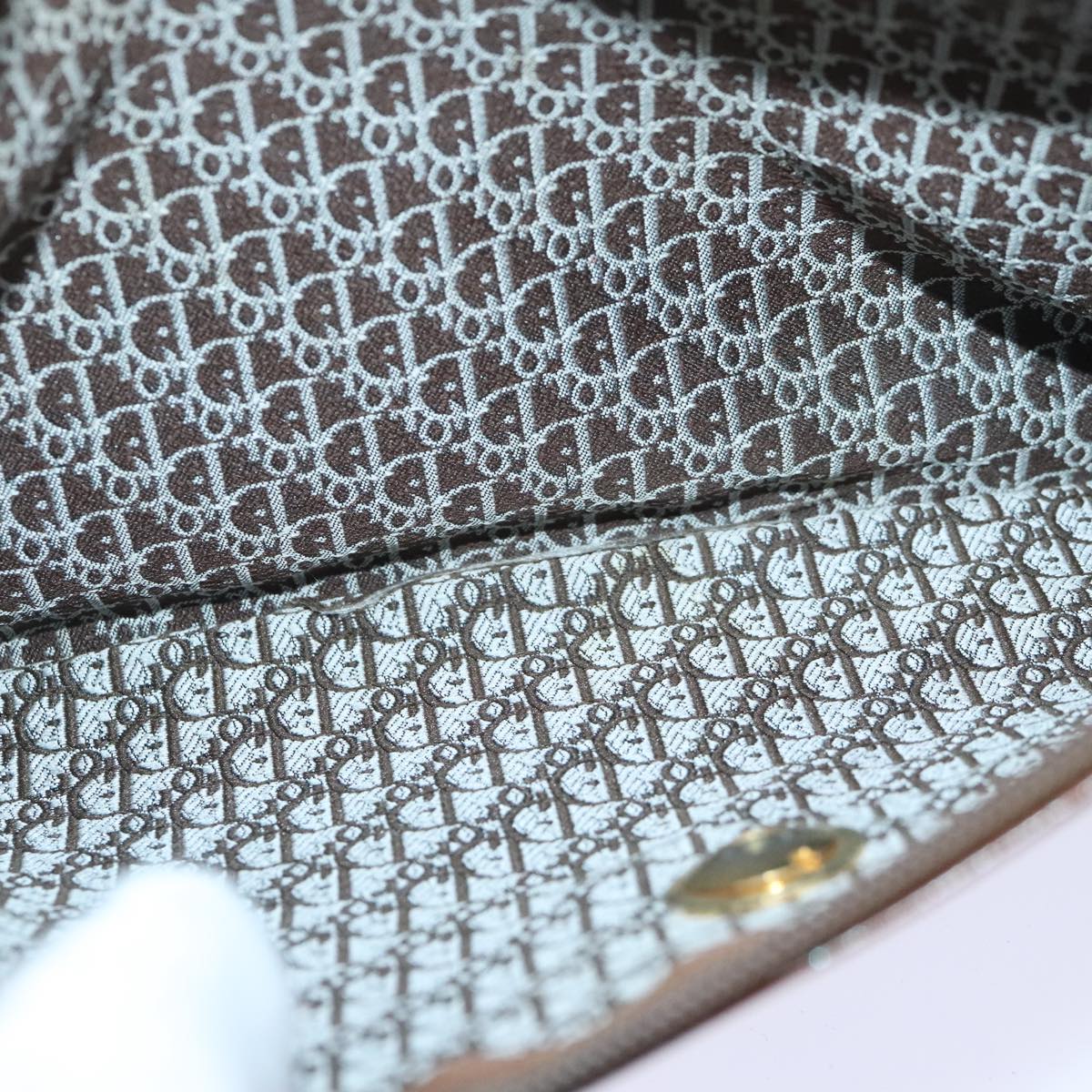 Christian Dior Chain Shoulder Bag Leather Brown Auth yk15370