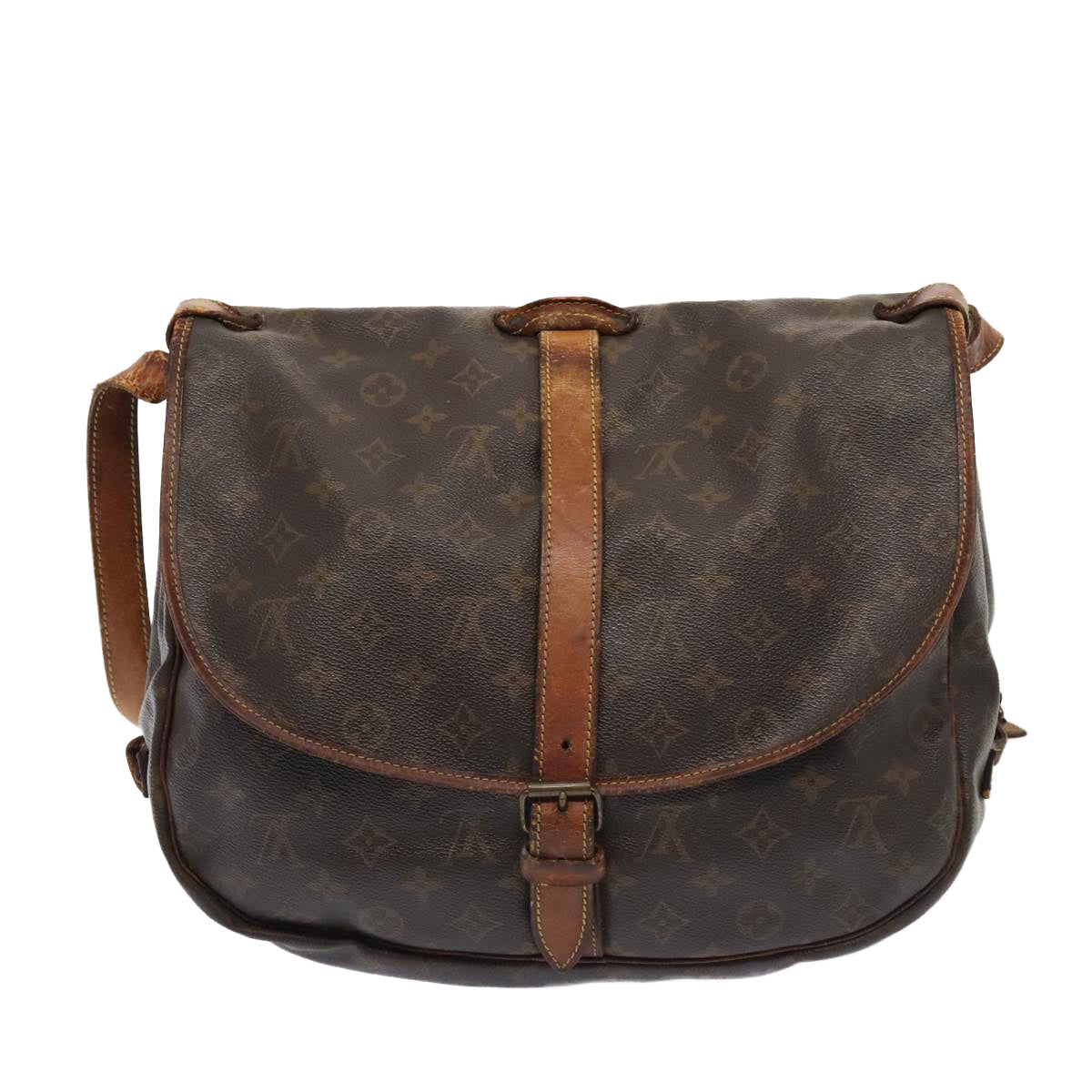 LOUIS VUITTON Monogram Saumur 35 Shoulder Bag M42254 LV Auth yk15414