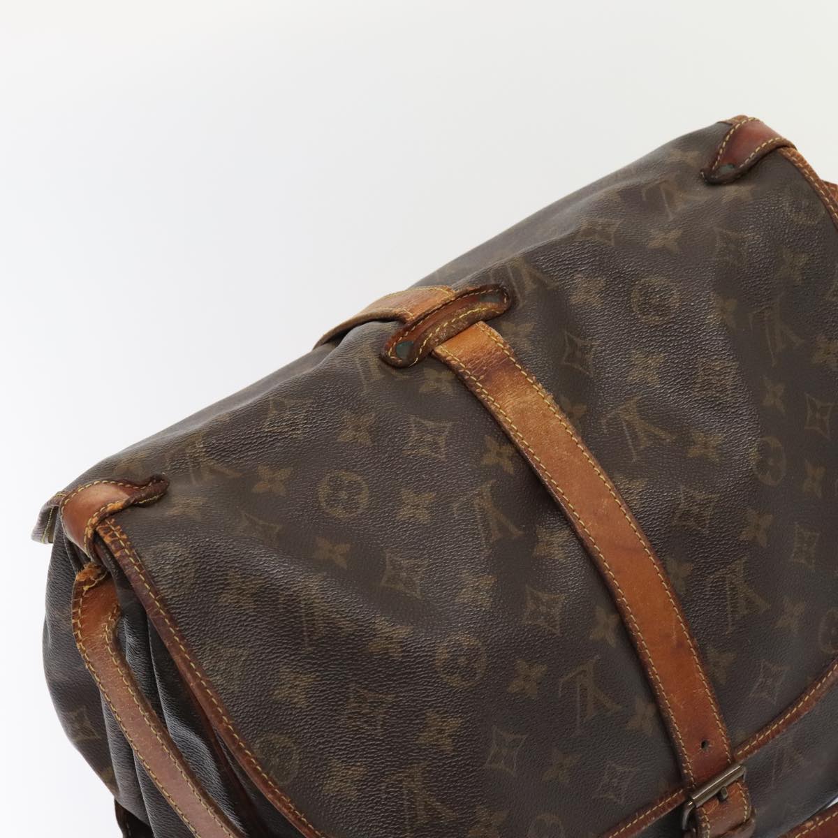 LOUIS VUITTON Monogram Saumur 35 Shoulder Bag M42254 LV Auth yk15414