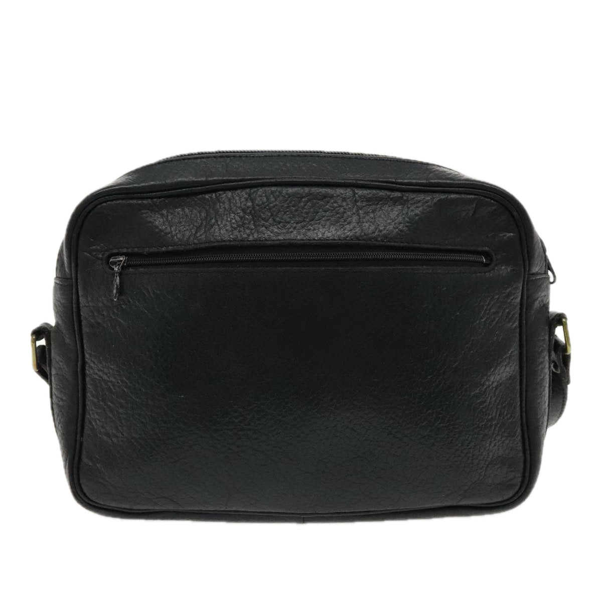 SAINT LAURENT Shoulder Bag Leather Black Gold Auth yk15436