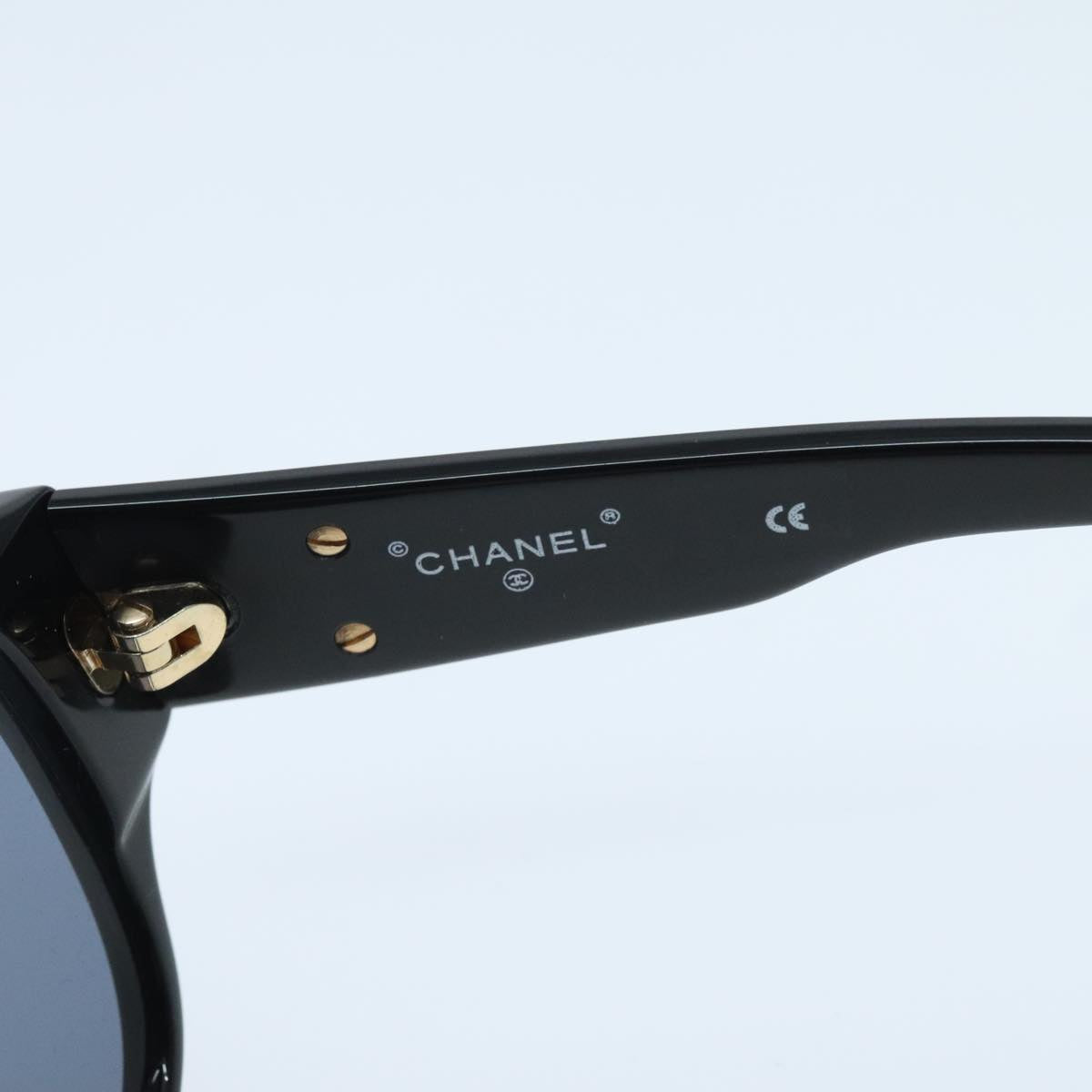 CHANEL Sunglasses plastic Black CC Auth yk15576V