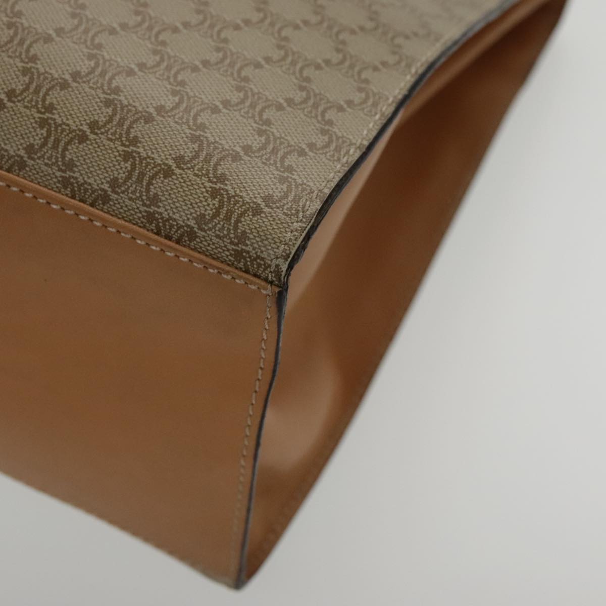 CELINE Macadam Canvas Hand Bag Coated Canvas Beige Auth yk15582V