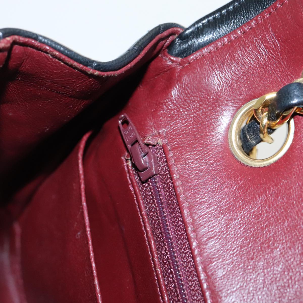 CHANEL Matelasse Turn Lock Chain Hand Bag Lamb Skin Black Gold CC Auth yk15738AV