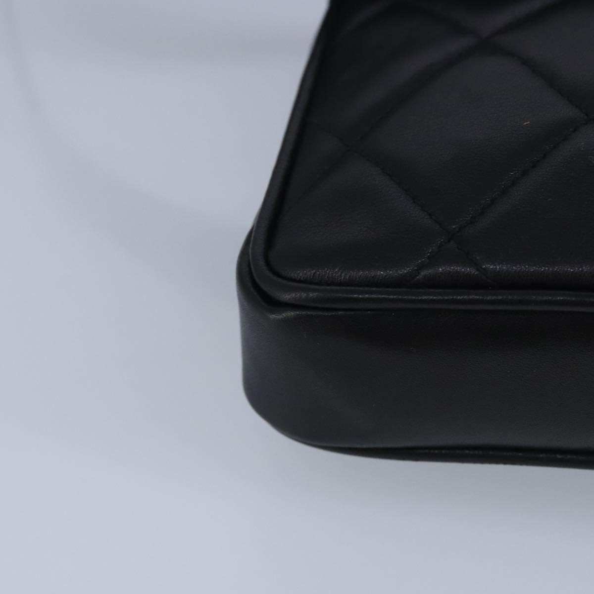 CHANEL Matelasse Waist bag Leather Black CC Auth yk15762