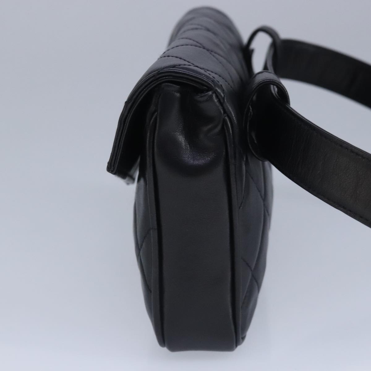 CHANEL Matelasse Waist bag Leather Black CC Auth yk15762