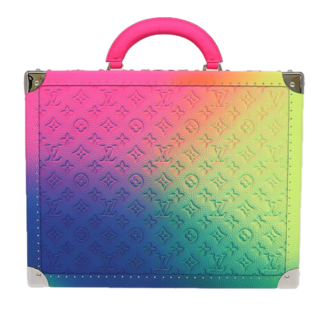LOUIS VUITTON Taurillon Illusion Cotoville 40 Trunk Multicolor LV Auth yk15763S