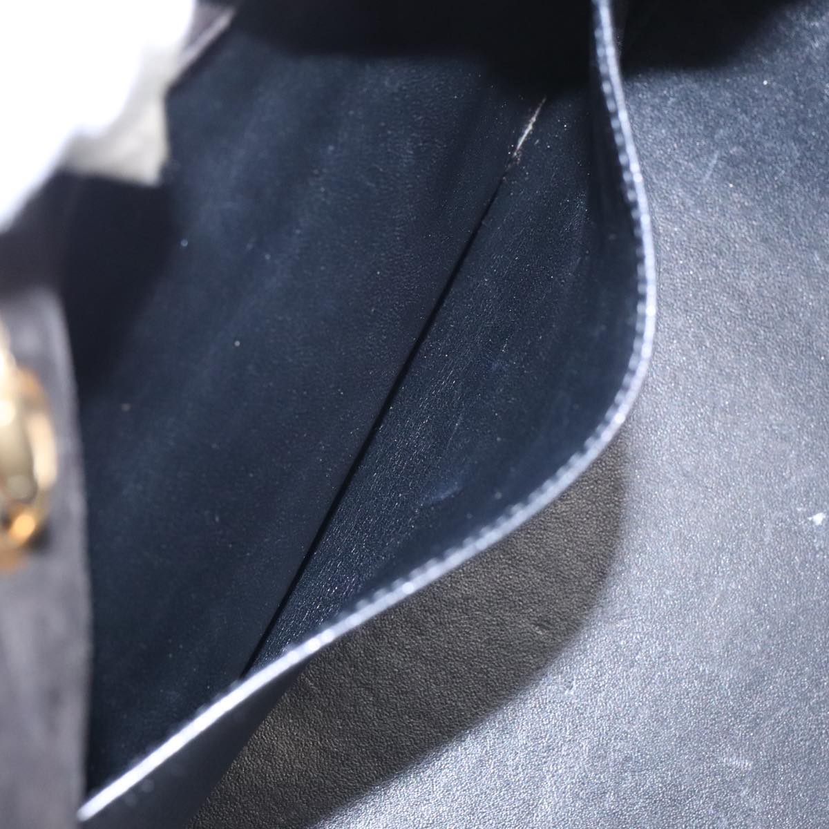 CHANEL Matelasse Chain Hand Bag Lamb Skin Black Gold CC Auth yk15908A