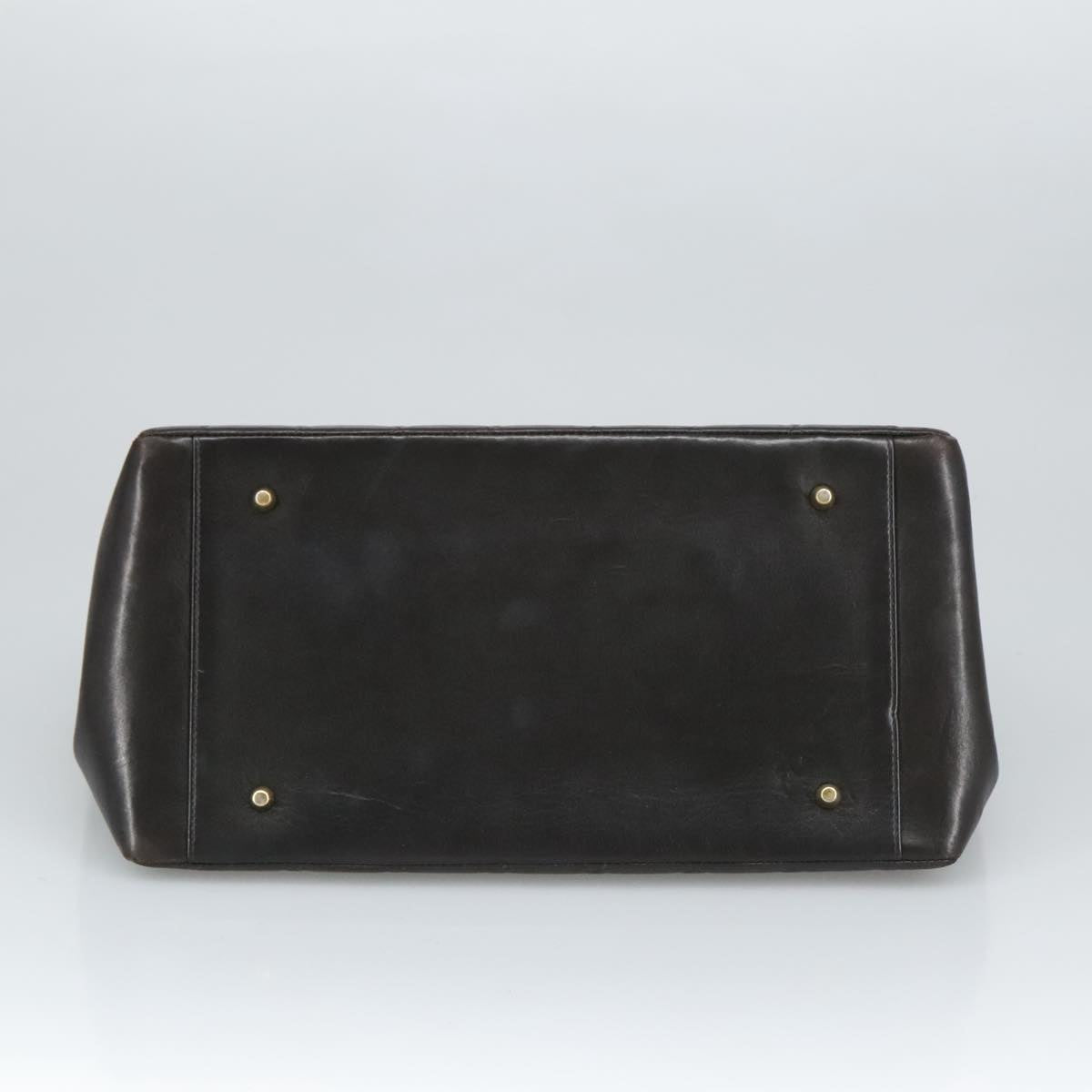 CHANEL Matelasse Chain Hand Bag Lamb Skin Black Gold CC Auth yk15908A