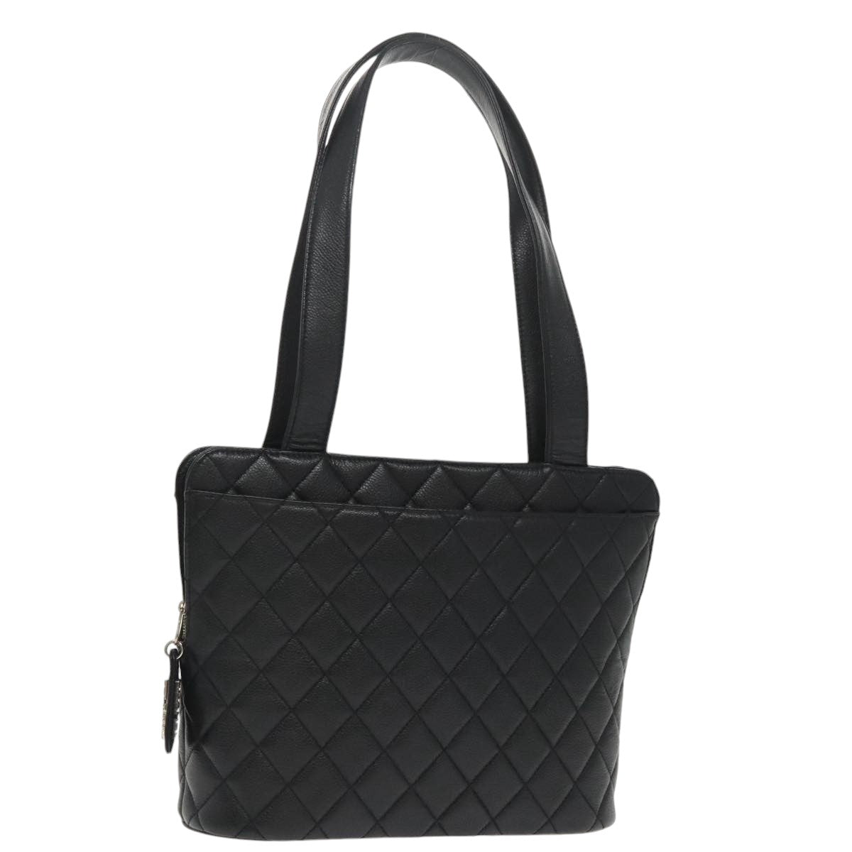CHANEL Matelasse Tote Bag Caviar Skin Black CC Auth yk15918AV