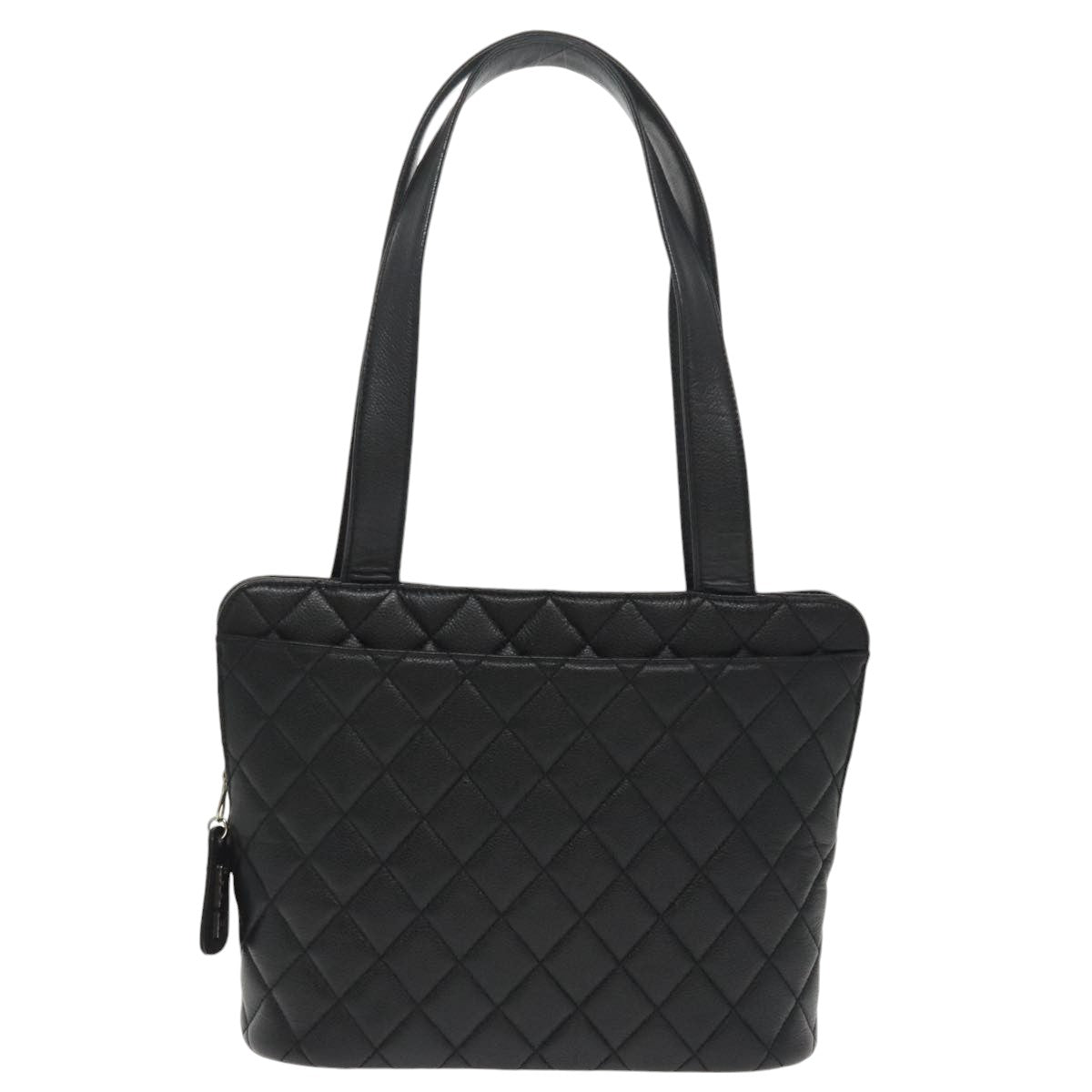CHANEL Matelasse Tote Bag Caviar Skin Black CC Auth yk15918AV