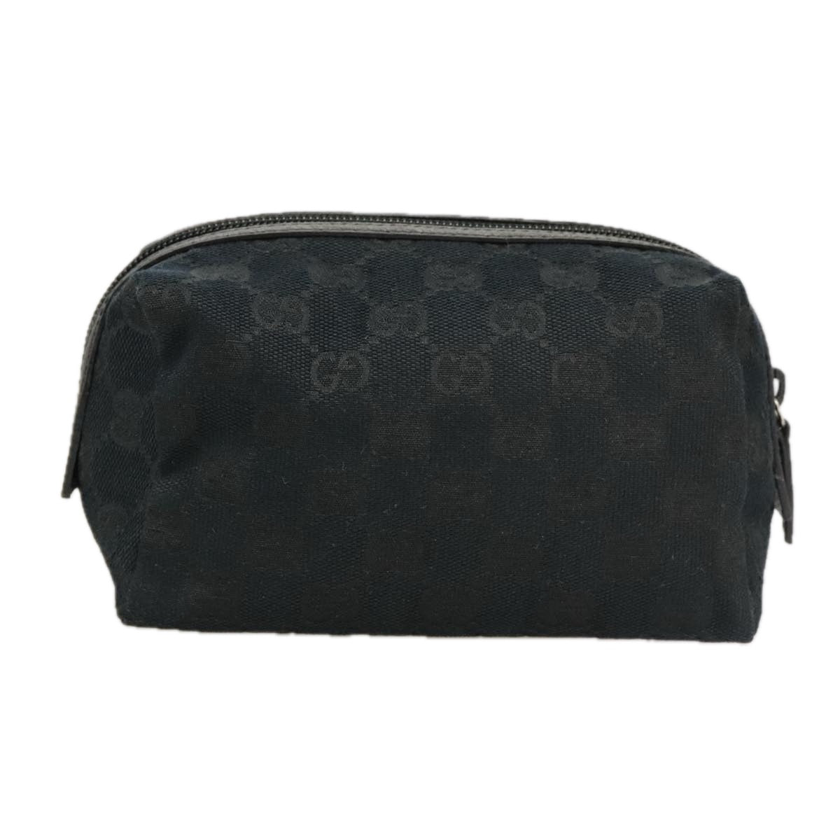 GUCCI GG Canvas Pouch Black Silver 29595 Auth yk15951V