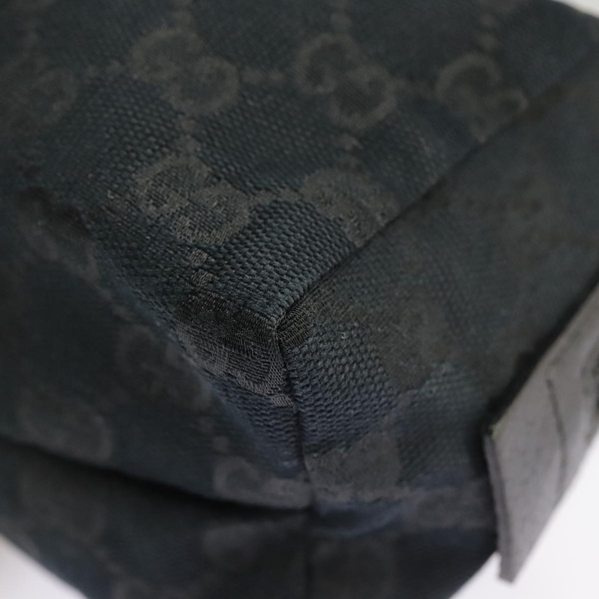 GUCCI GG Canvas Pouch Black Silver 29595 Auth yk15951V