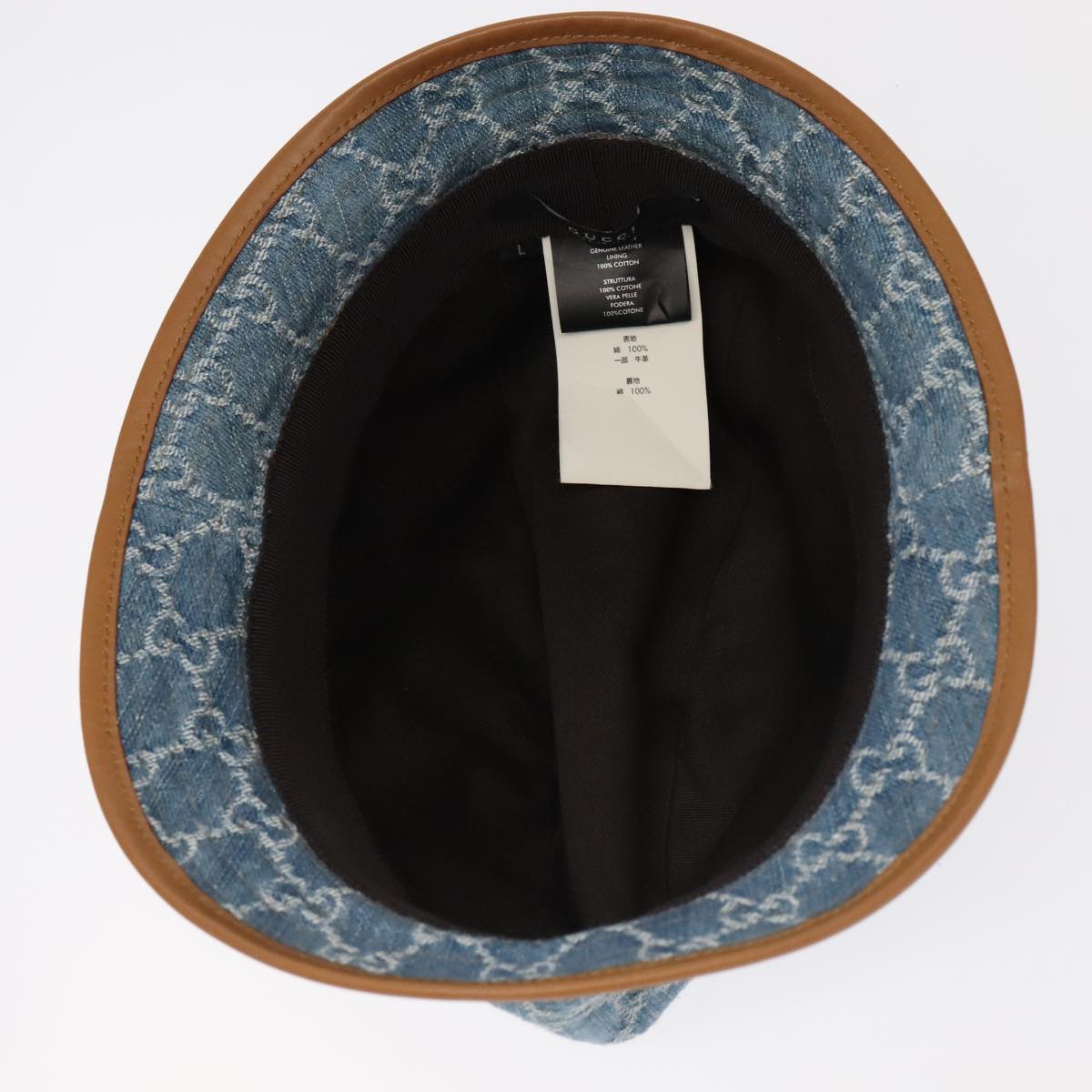 GUCCI GG Canvas Hat Denim L Blue Auth yk16007V