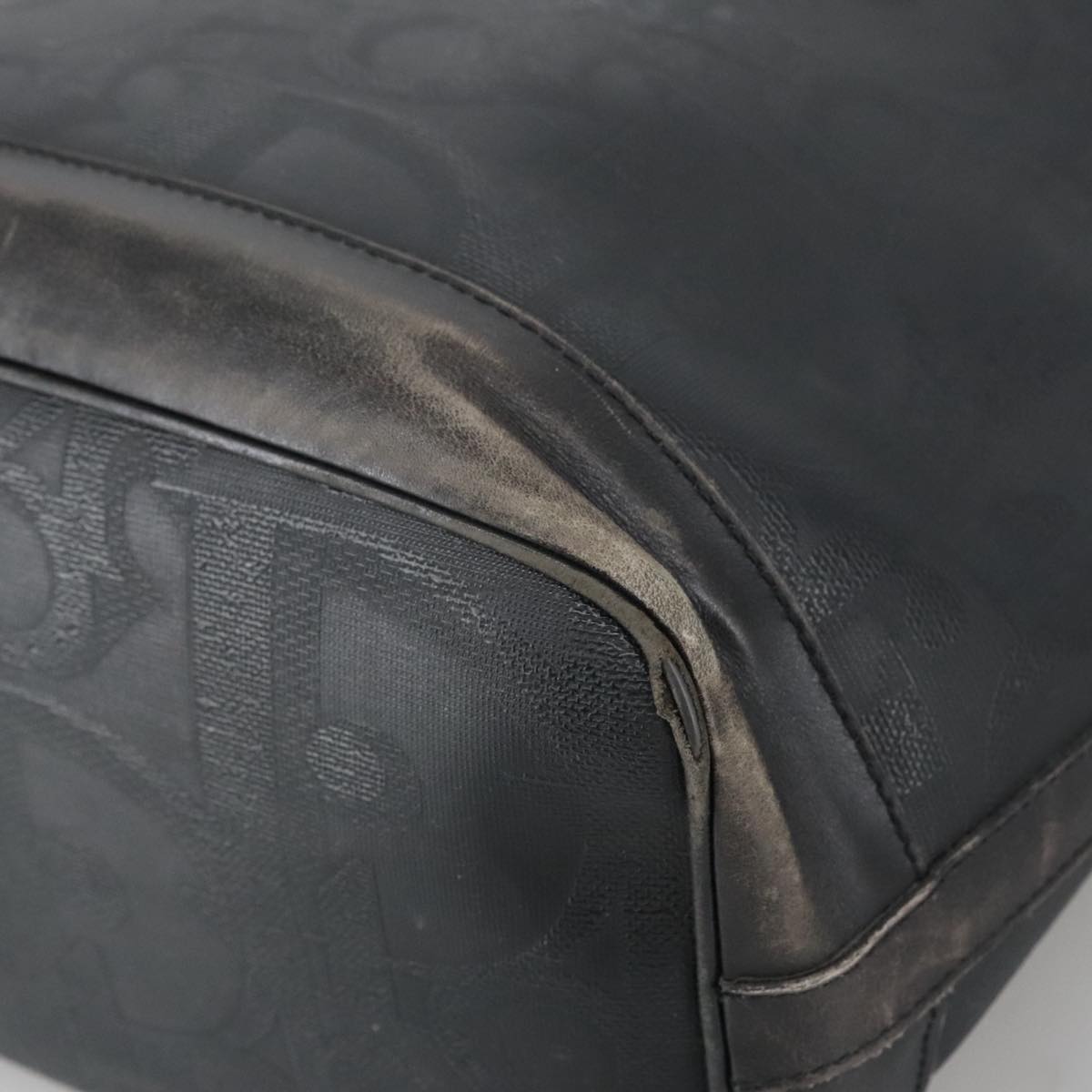 Christian Dior Trotter Canvas Shoulder Bag Black Auth yk16153