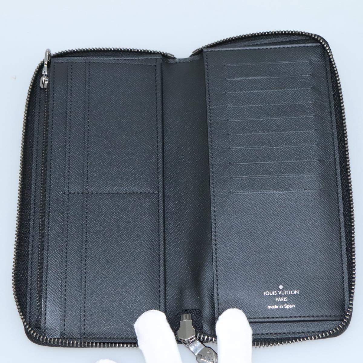 LOUIS VUITTON Monogram Eclipse Zippy Wallet Vertical Wallet M62295 Auth yk16188