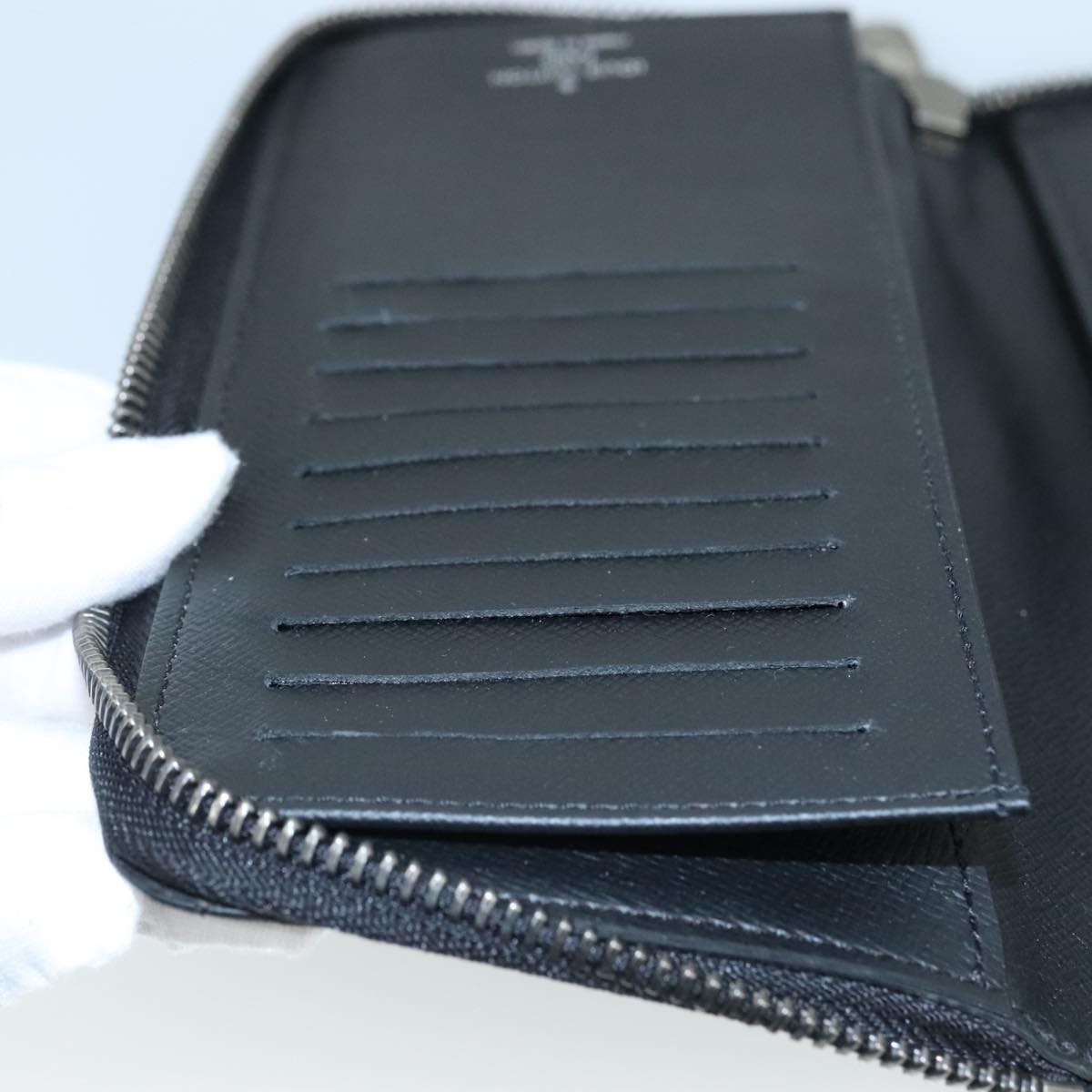 LOUIS VUITTON Monogram Eclipse Zippy Wallet Vertical Wallet M62295 Auth yk16188