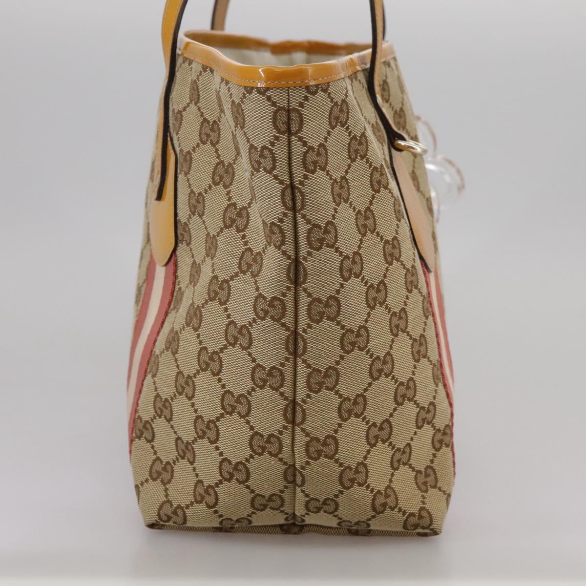 GUCCI GG Canvas Sherry Line Tote Bag Beige Gold 211971 Auth yk16245
