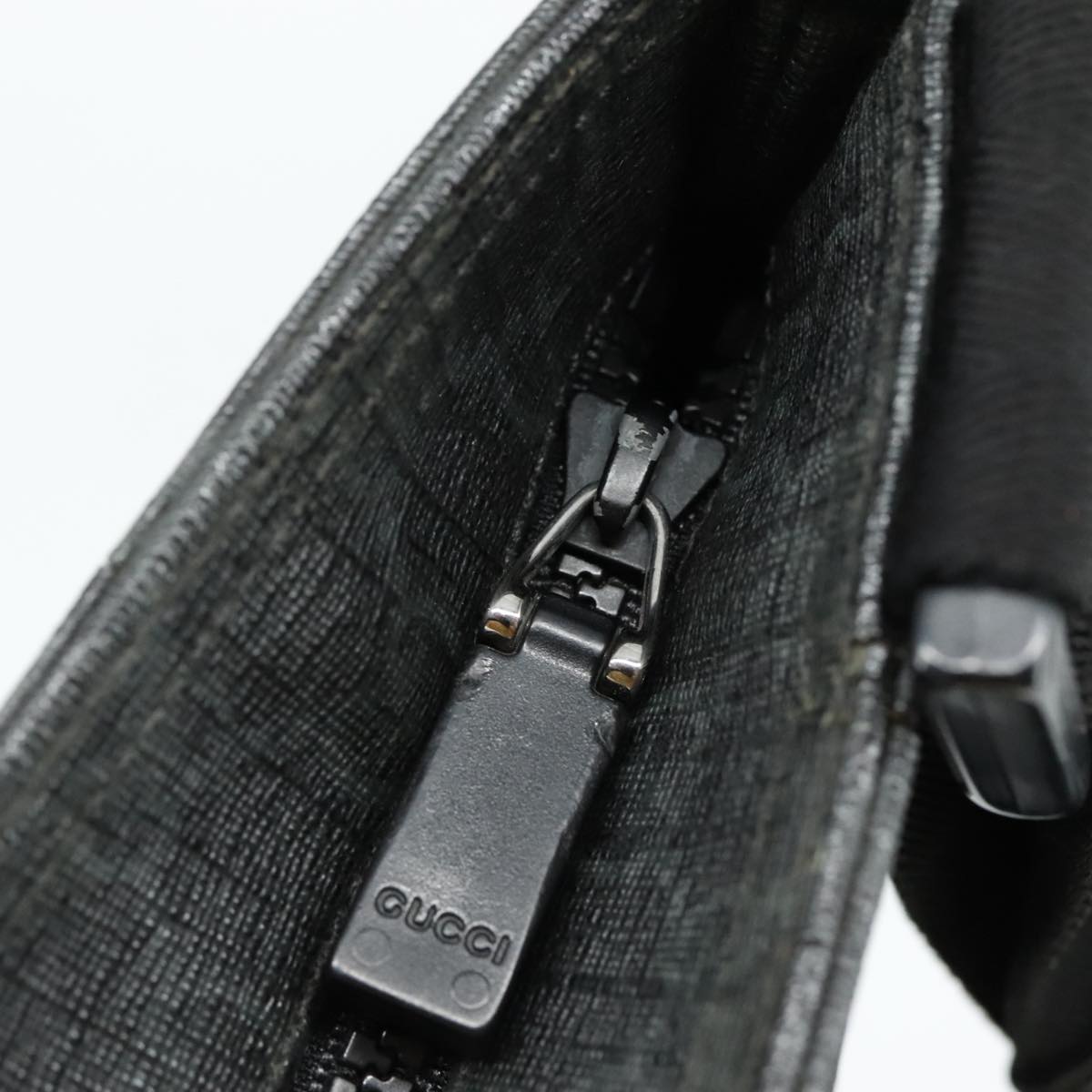 GUCCI GG Supreme Shoulder Bag PVC Leather Black 162904 Auth yk16293