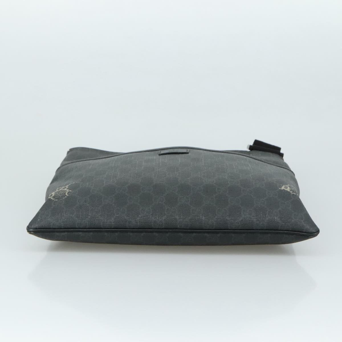 GUCCI GG Supreme Shoulder Bag PVC Leather Black 162904 Auth yk16293