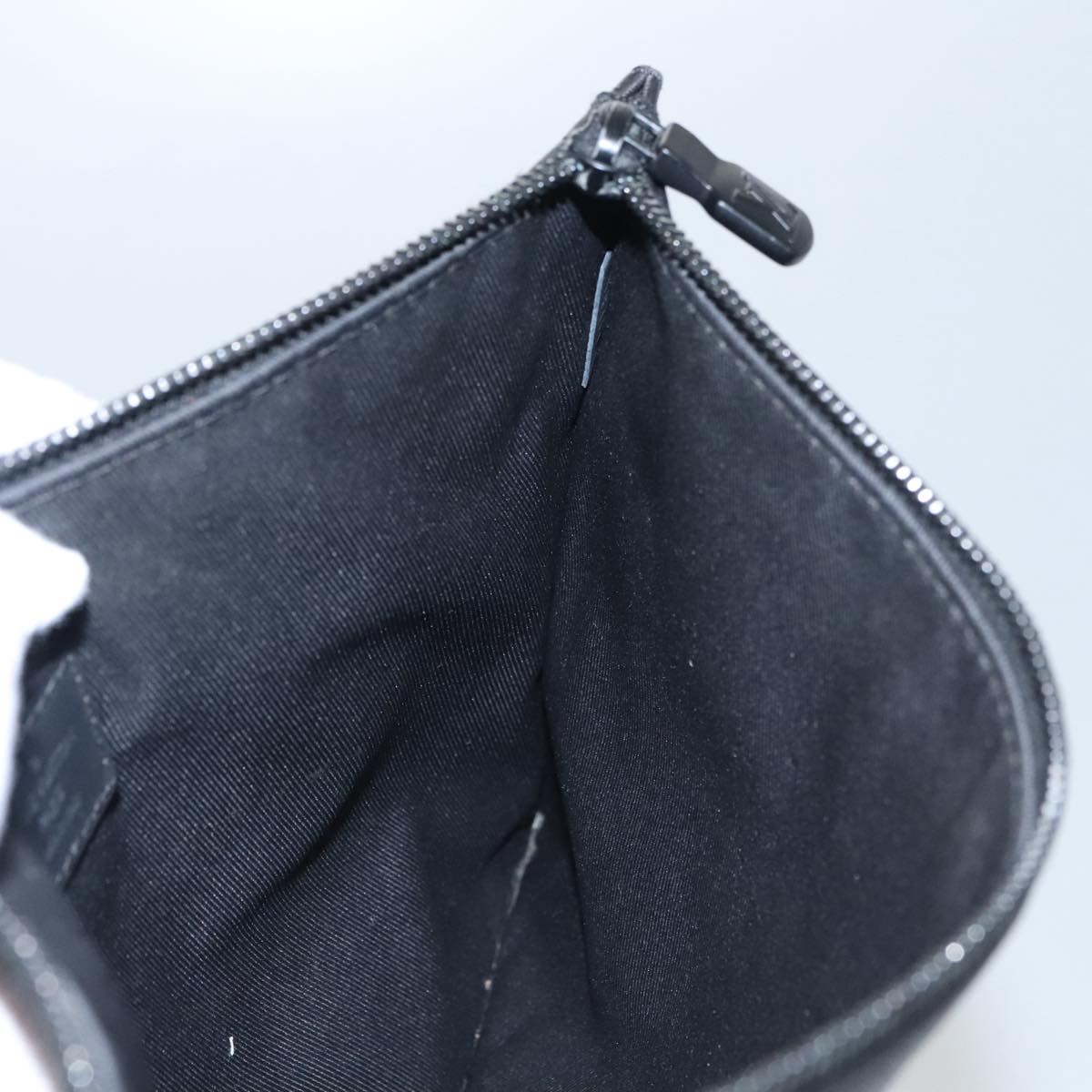 LOUIS VUITTON Monogram Shadow Pouch Leather Black LV Auth yk16360