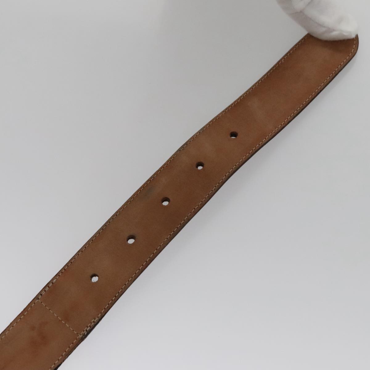 FENDI Zucca Canvas Belt 32.3""-36.2"" Brown Auth yk16363