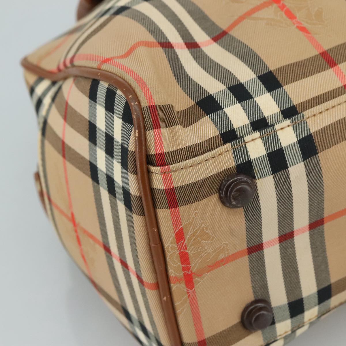 Burberrys Nova Check Hand Bag Canvas Beige Auth yk16410