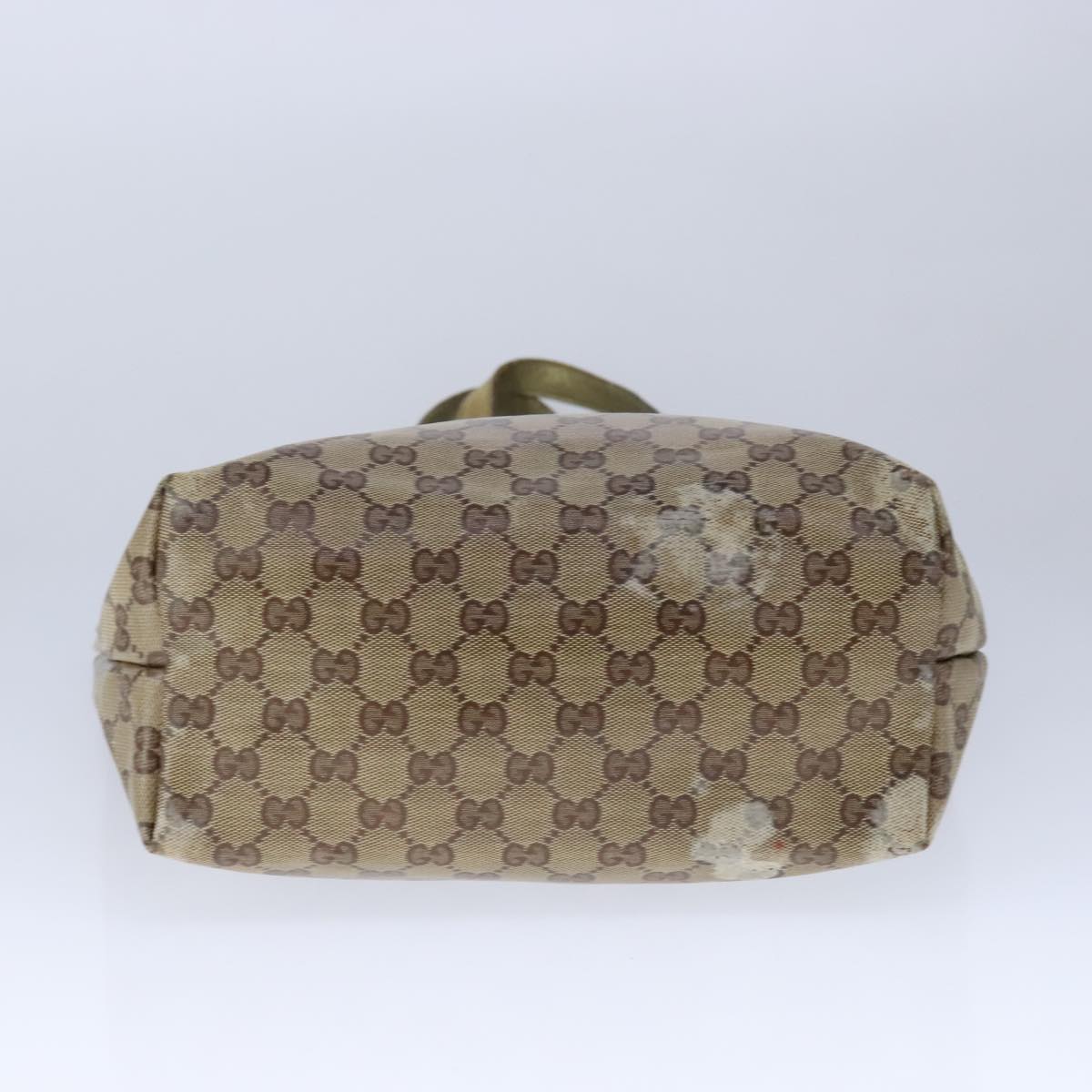 GUCCI GG Crystal Tote Bag Coated Canvas Beige Gold Auth yk16444