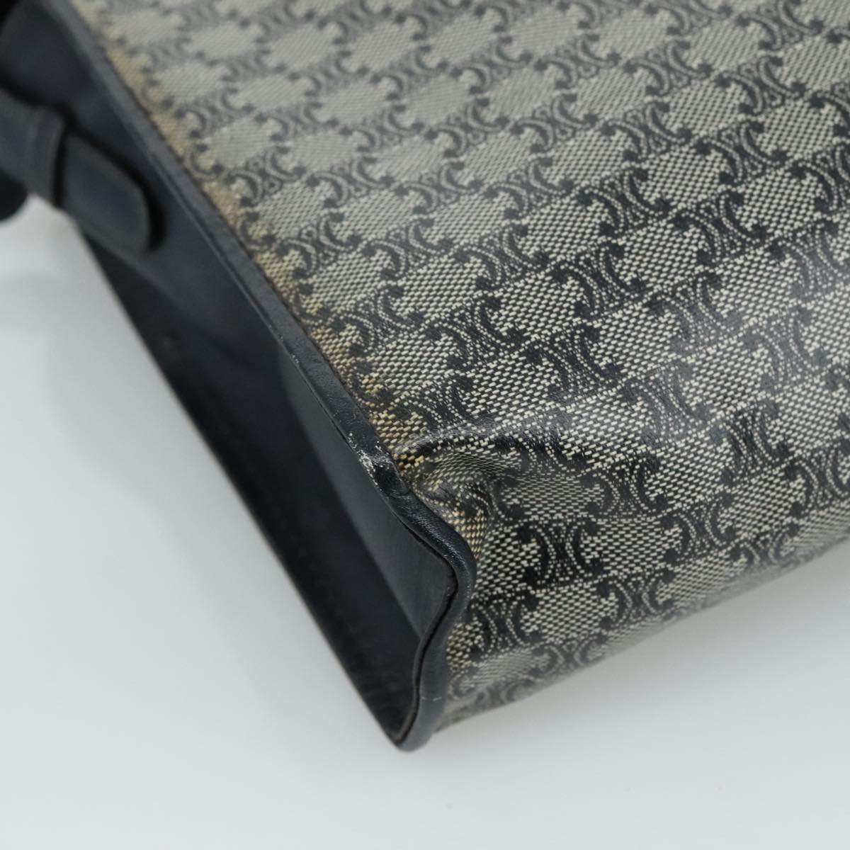 CELINE Macadam Canvas Shoulder Bag Coated Canvas Navy Auth yk16460