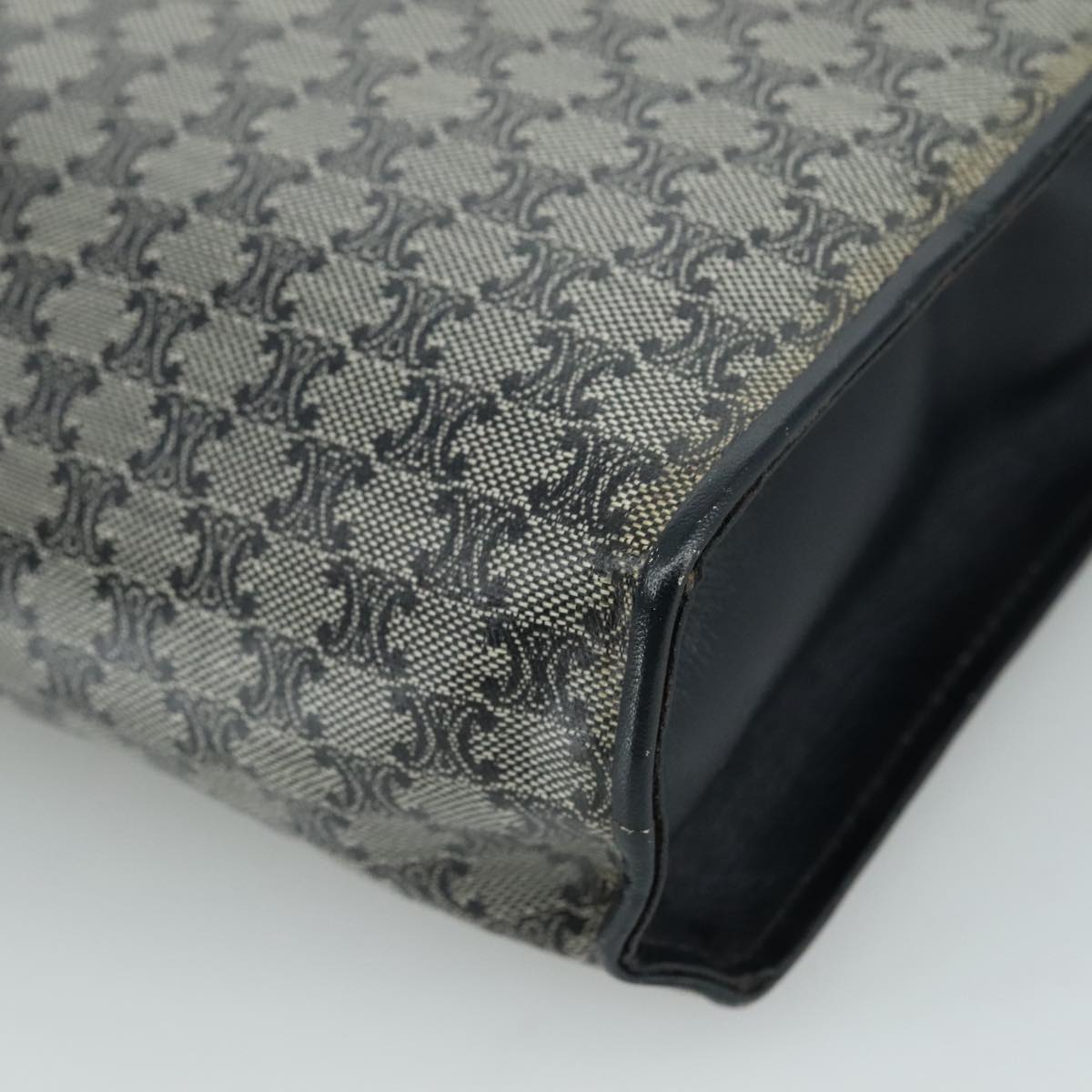 CELINE Macadam Canvas Shoulder Bag Coated Canvas Navy Auth yk16460