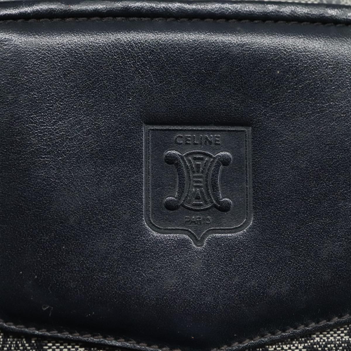 CELINE Macadam Canvas Shoulder Bag Coated Canvas Navy Auth yk16460