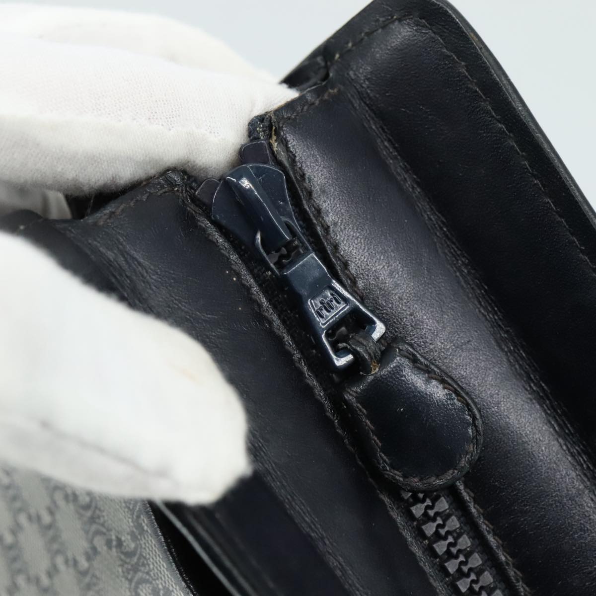 CELINE Macadam Canvas Shoulder Bag Coated Canvas Navy Auth yk16460