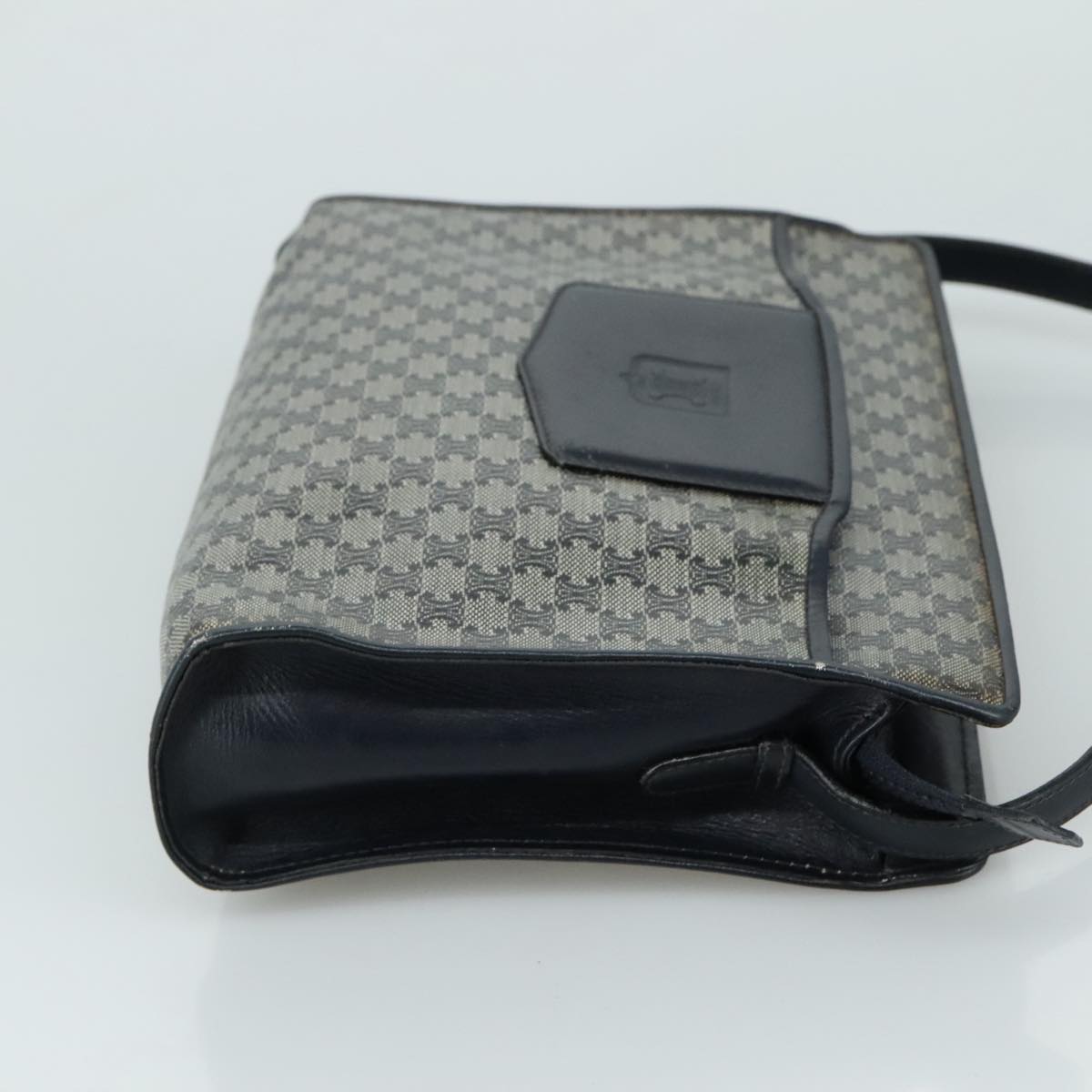 CELINE Macadam Canvas Shoulder Bag Coated Canvas Navy Auth yk16460